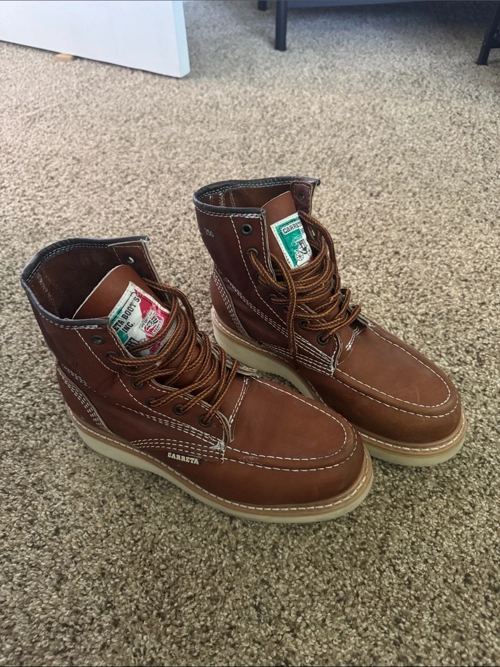 Carreta Brown Leather Work Boots